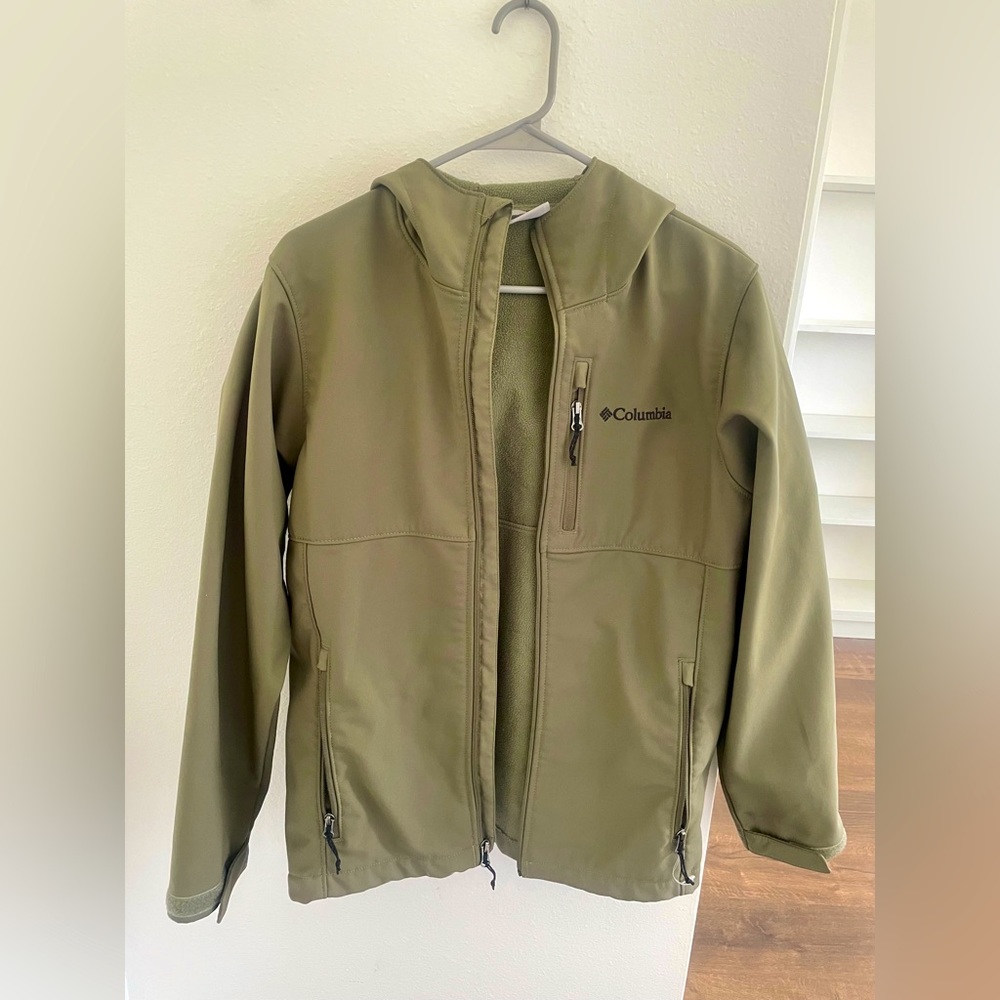 Columbia jacket with hood, unisex, small.